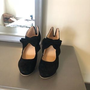 Black Bow Tie Heels